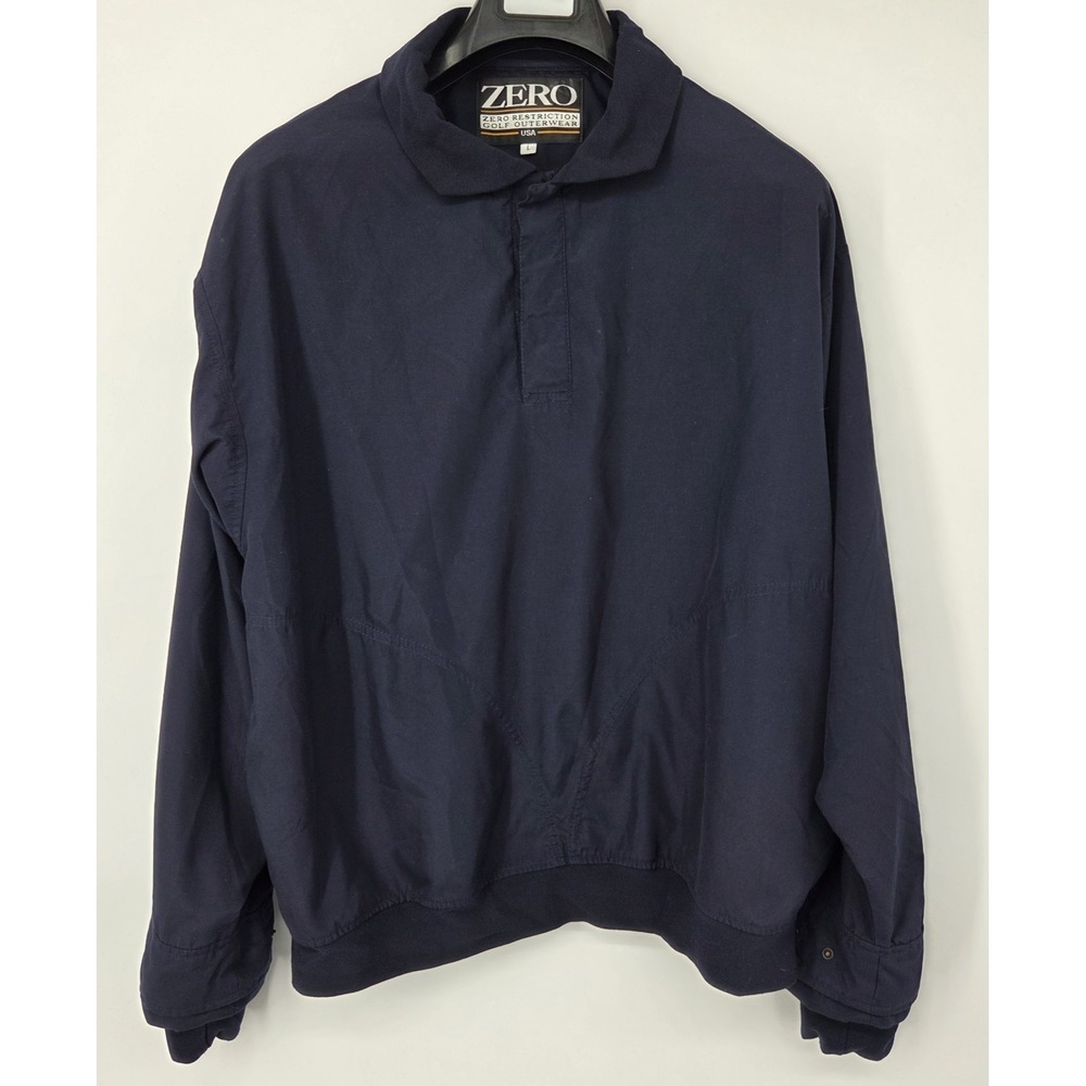 Zero Restriction 1/4 Snap Pullover Long Sleeve Windbreaker Men's Large Navy Blue